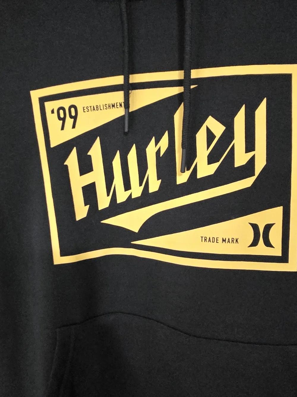Hurley Black Pullover Hoodie with Gold Mens Small NWT